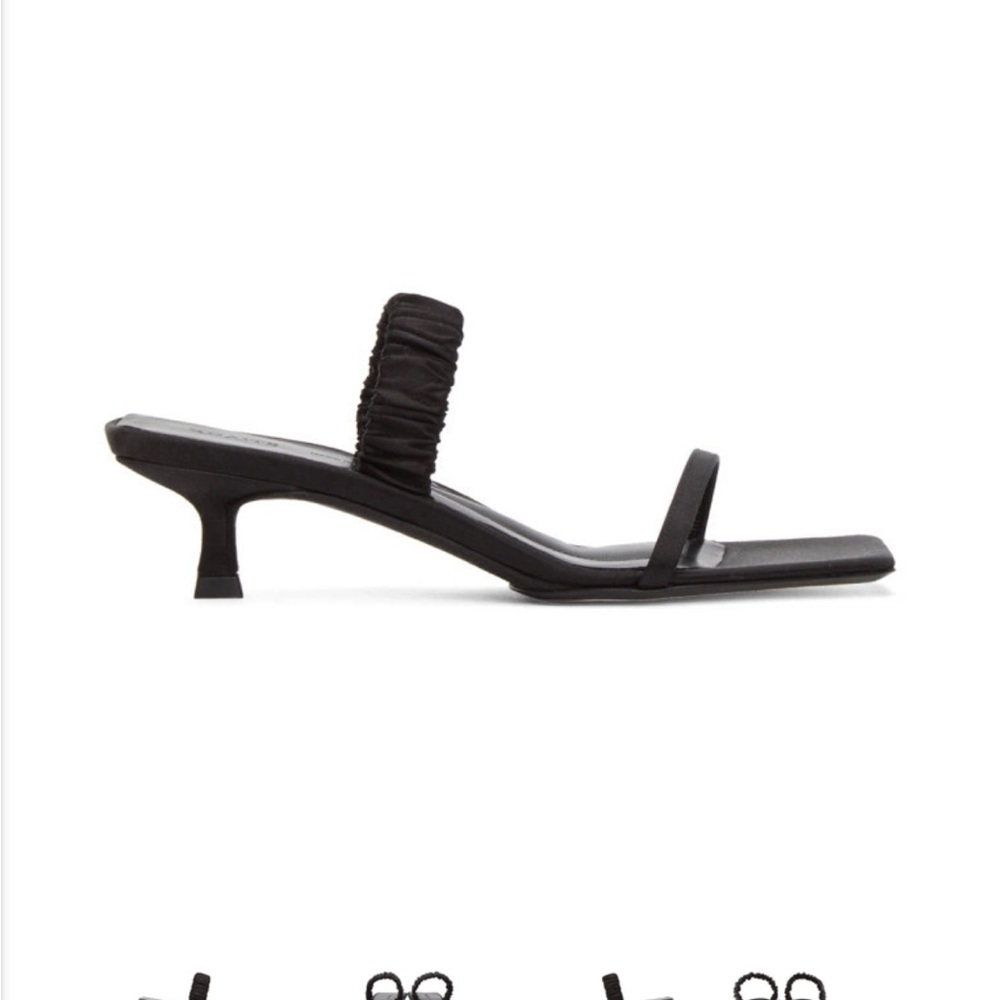 Khaite Black Strappy Kitten Heel Sandal